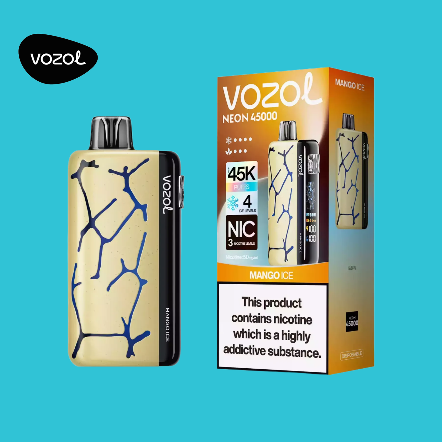 Vozol Vape Neon 45000 Puffs Mango Ice