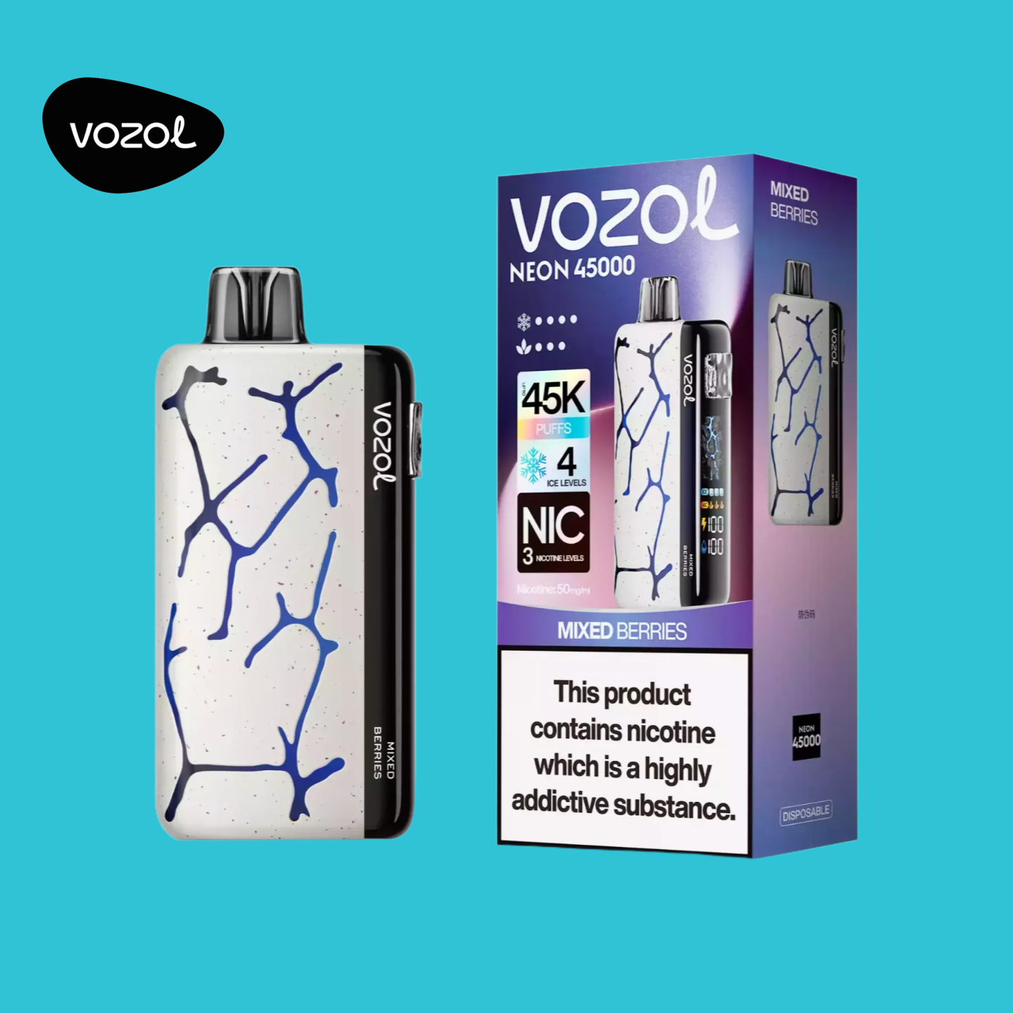 Vozol Vape Neon 45000 Taff Mixed Berries