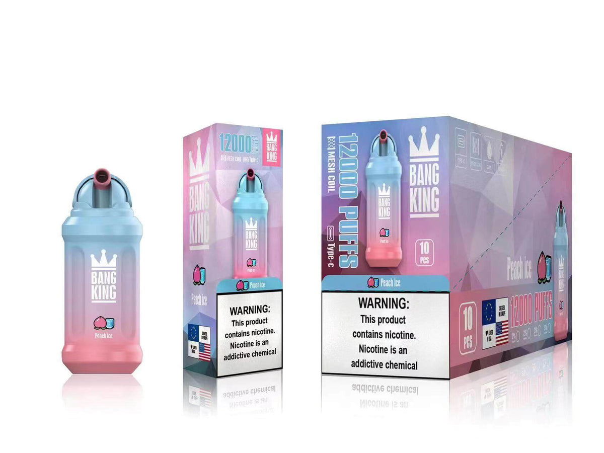 Puff Bang King 12000 Puffs Peach Mango Gout de Puff Cigarettes électroniques Jetables